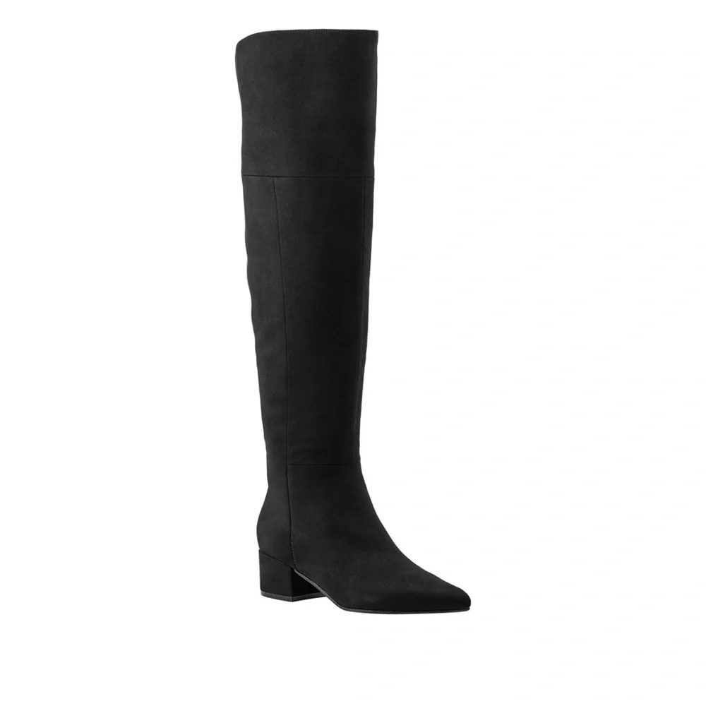 NEW Marc Fisher Women's LTD Lottie Over The Knee Black Suede Dress Boots 5.5 - Picture 2 of 7